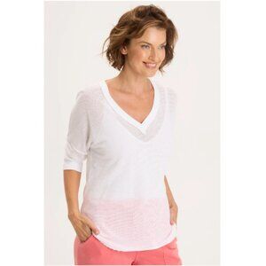 NWT XCVI Wearables Mesh Fira Pullover in White, Women’s Large